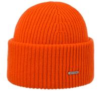Stetson Classic Beanie Uni einfarbig Made in Italy Damen und Herren Herbst Winter orange One Size