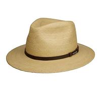 Stetson Classic Traveller Panamahut - Naturfarbener Hut - Eleganter Sommerhut mit UV-Schutz - Handgefertigt in Ecuador - Unisex - Frühjahr/Sommer Natur L (58-59 cm)