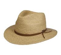 Stetson Classic Traveller Raffiahut Naturfarbener Sonnenhut Ledergarniturband Unisex Frühjahr Sommer Natur L (58-59 cm)