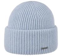 Stetson Classic Uni Wollmütze Mütze Beanie Strickmütze Wintermütze Umschlagmütze Damen/Herren - Made in Italy mit Umschlag Herbst-Winter - One Size hellblau