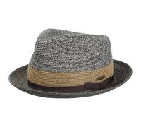 Stetson Contrast Brim Player Toyo Strohhut Zweifarbiger Hut Moderne Diamond-Krone UV-Schutz 40+ Damen Herren Frühjahr Sommer braun S (54-55 cm)