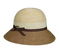 Stetson Contrast Brim Toyo Damenhut Mehrfarbiger Glockenhut UV-Schutz 40+ Damen Frühjahr/Sommer Natur-braun L (58-59 cm)