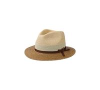 Stetson Contrast Brim Toyo Strohhut Naturfarbener Hut mit Schleife Eleganter Traveller Stil UV-Schutz Damen Herren Frühjahr Sommer Natur L (58-59 cm)
