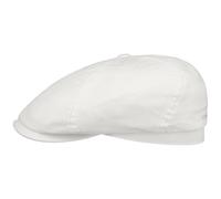 Stetson Flatcap Cotton Twill – gefüttert, Baumwolle, atmungsaktiv, unifarben – Weiß S (54-55 cm)