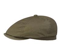Stetson Cotton Twill Flatcap Schirmmütze Schiebermütze Baumwollcap Damen/Herren - mit Schirm, Futter Frühling-Sommer - XXL (62-63 cm) Oliv