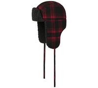 Stetson Country Check Lapeer Fliegermütze Gefüttert Kariert Kunstfell Damen Herren Herbst Winter schwarz-rot XXL (62-63 cm)
