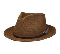 Daleport Crochet Fedora Raffiahut by Stetson braun M (56-57 cm)