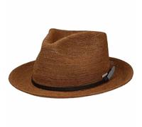 Daleport Crochet Fedora Raffiahut by Stetson braun M (56-57 cm)