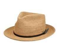 Stetson Daleport Crochet Fedora Raffia Bogart Hut Herren Frühling Sommer Natur L (58-59 cm)