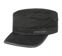 Stetson Datto Army Cap Winter Military Cap Cotton UV Protection 40+ Water-Repellent Lined Men Autumn Winter schwarz S (54-55 cm)