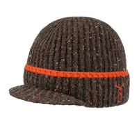 Stetson Deer Beanie mit Schirm Damen Herren Made in Italy Hoher Wollanteil Strickmütze Herbst Winter braun One Size