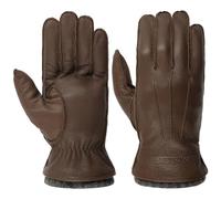 Stetson Deer Cashmere Lederhandschuhe Herren - Aus 100% Hirschleder - Gefüttert aus 100% Kaschmir - Fingerhandschuhe mit Raffung & dezenten Ziernähten - Handschuh Herbst/Winter braun-grau 10 HS