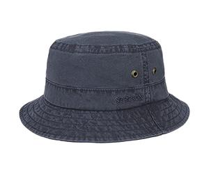 Stetson Delave Baumwollhut Anglerhut Herren Damen Bio-Baumwolle UV-Schutz 40 Packable Hut Frühjahr Sommer blau S (54-55 cm)