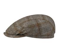 Stetson Denwick Driver Flatcap Schirmmütze gestreift Mehrfarbig Made in Germany Herren Herbst Winter braun-beige 61 cm