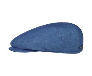 Stetson Descott Leinen Flatcap Schirmmütze 100% Leinen UV-Schutz Herren Frühling Sommer blau 60 cm