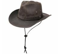 Stetson Diaz Outdoorhut Herren Westernhut mit Kinnband und biegbarem Rand Cowboyhut UV-Schutz 40+ Stoffhut Baumwolle Washed/Used Design Sommer Winter