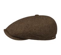 Stetson Dickvale Schirmmütze 6 Panel Fischgrätmuster Nachhaltig Made in EU Herren Herbst Winter braun L (58-59 cm)