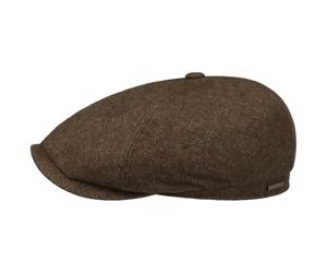 Stetson Dickvale Schirmmütze 6 Panel Fischgrätmuster Nachhaltig Made in EU Herren Herbst Winter braun L (58-59 cm)