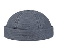 Stetson Dockermütze Uni Cotton Klassische Skullcap 100% Baumwolle UV-Schutz 40+ Herren Frühjahr Sommer blau L (58-59 cm)
