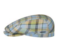 Stetson Driver Flatcap Checked Linen Karomuster Herren Made in EU Frühjahr Sommer blau-grün 57 cm