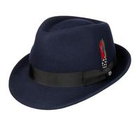 Stetson Elkader Trilby Filzhut Damen/Herren - Hut aus Wollfilz (Asahi Guard) - Wollfilzhut wasserabweisend - Fedora schmutzabweisend - Trilbyhut Sommer/Winter blau S (54-55 cm)