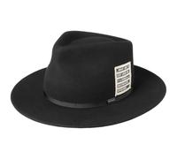 Stetson Episodes Fedora Wollhut - Einfarbiger Hut - Klassischer Travellerhut - Premium-Mix aus Wolle & Kaschmir - Herbst/Winter - Unisex - Wasserabweisend schwarz XXL (62-63 cm)