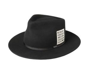 Stetson Episodes Fedora Wollhut - Einfarbiger Hut - Klassischer Travellerhut - Premium-Mix aus Wolle & Kaschmir - Herbst/Winter - Unisex - Wasserabweisend schwarz XXL (62-63 cm)