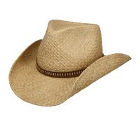 Stetson Fair Oaks Western Strohhut - Naturfarbener Hut - Raffiahut mit Ledergarniturband - Sommerhut - Damen und Herren - Frühjahr/Sommer Natur L (58-59 cm)