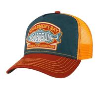 Stetson Fishermen´s Bay Trucker Cap Herren Schirm Front Futter 100% Baumwolle Mesh-Einsatz Anglercap Basecap Sommer Winter orange One Size
