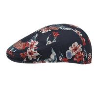 Stetson Flowlin Flatcap - Mütze mit Blumenprint - Schiebermütze aus Leinen - Mehrfarbige Ballonmütze - Damen & Herren - Frühjahr/Sommer blau L (58-59 cm)
