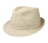 Stetson Geneva Leinenhut - Sonnenhut Damen/Herren - Stoffhut Made in Italy - Sommerhut mit UV-Schutz 40+ - Trilby aus Leinen Frühjahr/Sommer beige 57 cm