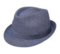 Stetson Geneva Leinenhut - Sonnenhut Damen/Herren - Stoffhut Made in Italy - Sommerhut mit UV-Schutz 40+ - Trilby aus Leinen Frühjahr/Sommer blau 61 cm