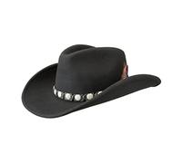 Stetson Hackberry Westernhut Herren - Cowboyhut Traveller aus Wollfilz (Asahi Guard®) - Wollfilzhut wasserabweisend - Outdoorhut mit formbarer Krempe - Filzhut Sommer/Winter schwarz M (56-57 cm)