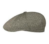 Stetson Harridge Silk Flatcap Schirmmütze Schiebermütze Herren - Made in Germany mit Schirm, Futter Frühling-Sommer Sommer - 60 cm beige-schwarz