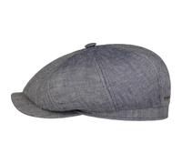 Stetson Hatteras 8 Panel Schirmmütze Flatcap UV-Schutz 40+ Herren Frühling Sommer blau-meliert L (59-60 cm)