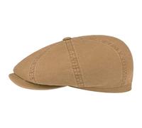 Stetson Hatteras Ballonmütze aus Bio-Baumwolle Herren Flat Cap mit UV-Schutz 40 Schiebermütze Frühjahr Sommer Dunkelbeige XL (60-61 cm)