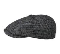 Stetson Hatteras Brayton Flatcap Mehrfarbige Harris Tweed Cap Schurwolle Made in Germany Herren Herbst/Winter grau-blau 58 cm