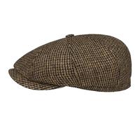 Stetson Hatteras Brayton Flatcap - Mehrfarbige Mütze - Eleganter Stil - Harris Tweed Cap Schurwolle - Made in Germany - Herren - Herbst/Winter beige-braun 59 cm