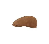 Stetson Hatteras Calf Split Flat Cap Herren Leder Kalb Gefüttert Baumwolle Wärmeisolierend Ballonmütze Sommer Winter Schirmmütze Cognac M (56-57 cm)