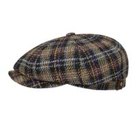 Stetson Hatteras Check Flatcap Harris Tweed Schirmmütze Made in EU Herren Herbst Winter