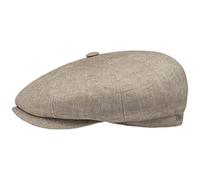 Stetson Hatteras Classic Leinen Flatcap Schirmmütze Ballonmütze Leinencap Damen/Herren - Made in The EU mit Schirm, Futter Frühling-Sommer Herbst-Winter - 60 cm beige