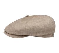 Stetson Hatteras Classic Leinen Flatcap Damen Herren Made in EU Baumwolle Gefüttert Temperatur Feuchtigkeitsregulierend Sommer Winter beige 56 cm
