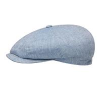 Stetson Hatteras Classic Leinen Flatcap Schirmmütze Ballonmütze Leinencap Damen/Herren - Made in The EU mit Schirm, Futter Frühling-Sommer Herbst-Winter - 57 cm hellblau