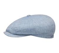 Stetson Hatteras Classic Schirmmütze Leinen Flatcap meliert Mehrfarbig Damen Herren Sommer Winter hellblau 61 cm
