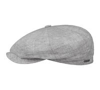 Stetson Hatteras Classic Schirmmütze Leinen Flatcap meliert Mehrfarbig Damen Herren Sommer Winter hellgrau 60 cm