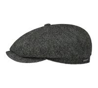 Stetson Hatteras Classic Wool Flat Cap Men -, Grau/Schwarz, 59 EU
