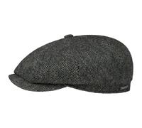 Stetson Hatteras Classic Wool Flat Cap Men -, Grau/Schwarz, 61 EU