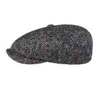 Stetson Hatteras Colour Dots Flatcap Schirmmütze Klassische Ballonmütze Mehrfarbig melierte Wollcap Made in EU Herren Herbst/Winter dunkelblau 61 cm