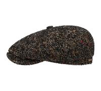 Stetson Hatteras Colour Dots Flatcap Schirmmütze Klassische Ballonmütze Mehrfarbig melierte Wollcap Made in EU Herren Herbst/Winter schwarz 61 cm