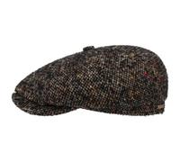 Stetson Hatteras Colour Dots Flatcap - Schirmmütze mit Farbneps - Klassische Ballonmütze - Mehrfarbig melierte Wollcap - Made in The EU - Herren - Herbst/Winter schwarz 56 cm